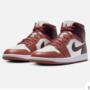 Nike Women's Burgundy and White Sneakers